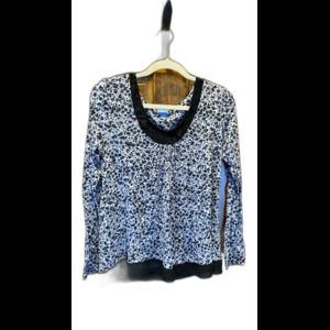 Simply Vera Vera Wang Blouse Size Small Top Multicolor Leopard Print Scoop Neck‎